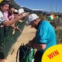 Irish golfer Shane Lowry handed out a bag of cans to fans at a golf tournament