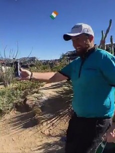 Shane Lowry gave out cans of Guinness to fans at the Phoenix Open