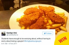 DCU messed with the iconic Nubar chicken goujons, and the students are raging