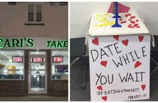 Macari's chipper in Glasnevin has set up a very cute speed dating table for Valentines