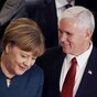 Pence vows 'unwavering' support for Nato as he receives praise from Bono at European meeting