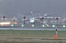 Passenger plane skids along Amsterdam runway during heavy winds