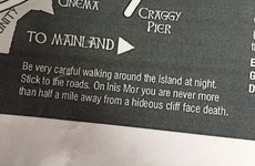 This Inis Mór map features some very Irish safety advice