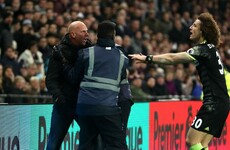 Pitch invader tries to attack Chelsea players after goal