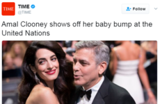 People are not impressed with TIME for saying Amal Clooney was 'showing off' her baby bump