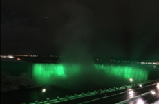 Niagara Falls went green last night