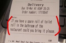 A Dublin pizza place fulfilled someone's request for a 'spare toilet roll' on their Just Eat order
