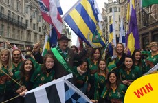 The photos of Dara O Briain leading out the Paddy's Day parade in London are class