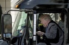 This photo of Donald Trump in a truck yesterday has turned into one of the great memes