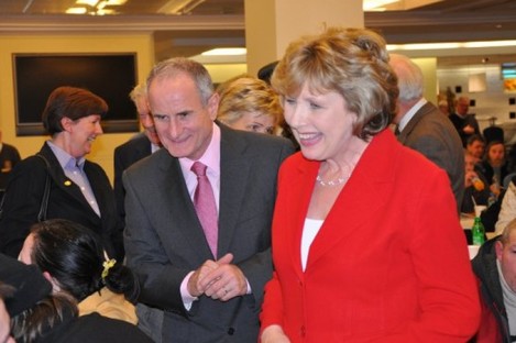 Mary and Martin McAleese chatting to guests at the 2010 'Eric's Party' hosted by the Dublin Lions Club for homeless people.