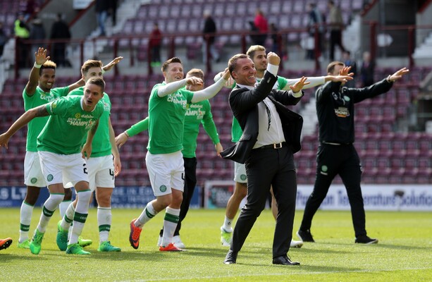 The joy of six: After a magnificent campaign under Brendan Rodgers, Celtic are Scottish champions