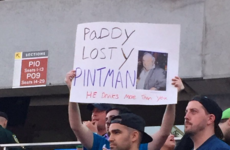 A Pintman sign ended up in the Wrestlemania crowd last night