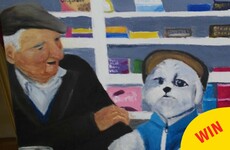 That photo of a dog and an auld lad in Offaly having a pint has been immortalised in a painting