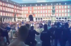 Ugly scenes in Madrid as Leicester City fans clash with Spanish police