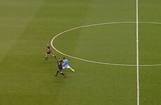 David Villa produces a stunning goal from 50 yards out
