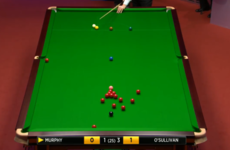 Magician! Murphy plays shot of the tournament off three cushions to pot impossible red