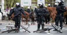 Leftist protesters clash with police as German anti-immigration party meets in Cologne