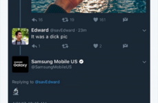 Samsung absolutely roasted this lad on Twitter over his 'dick pic'