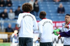 United players wear Zlatan and Rojo tribute t-shirts for pre-match warm-up
