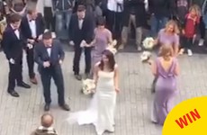 A bride and groom had a lovely impromptu first dance on Shop Street in Galway