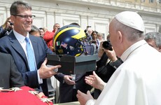 Jim Harbaugh met the Pope and gave him a pair of Nike Air Jordans