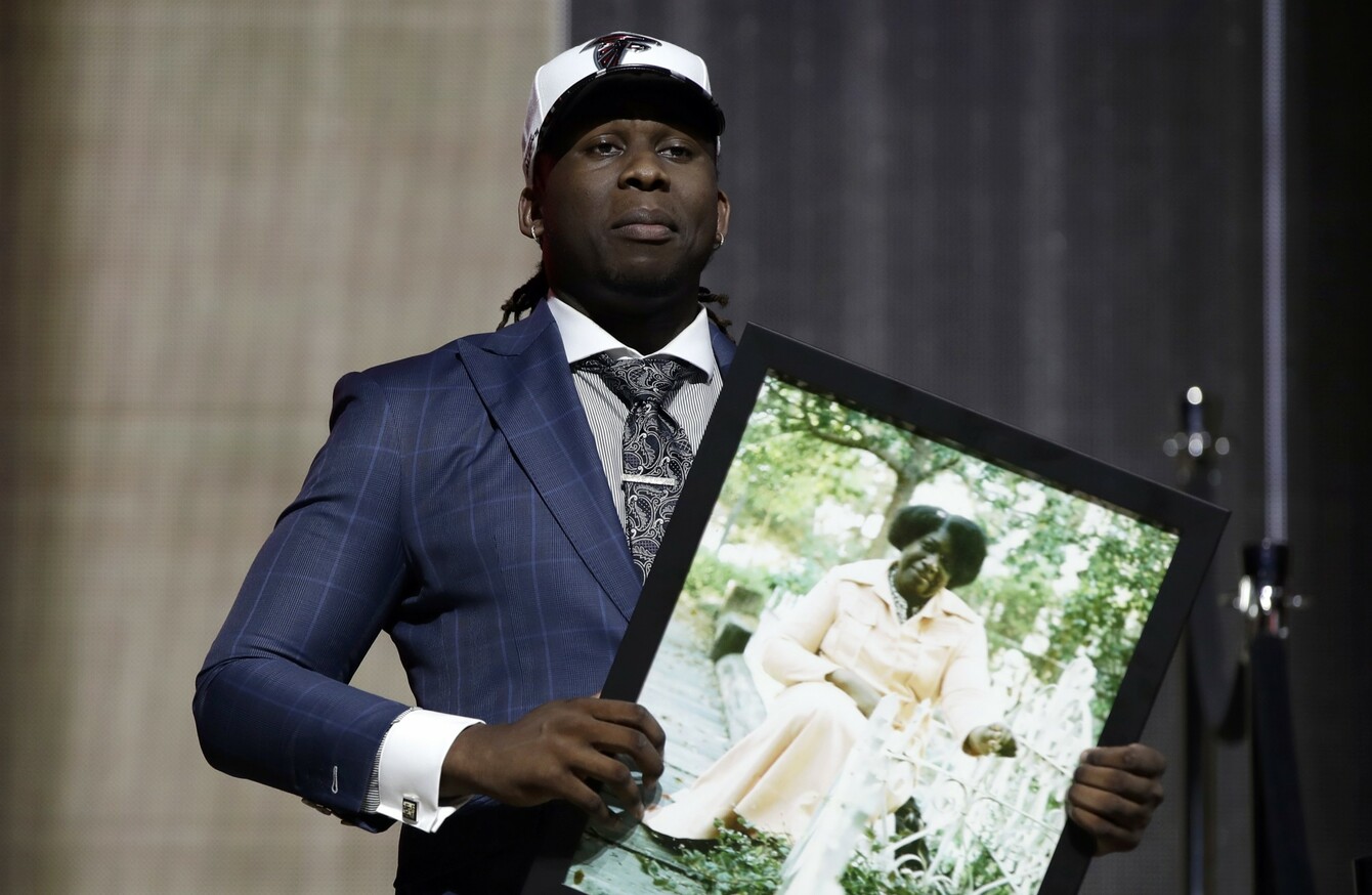 'Fine me later' Falcons draft pick drops fbomb in emotional tribute