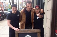 A café put up a sign saying 'Liam Neeson eats here for free', so he showed up