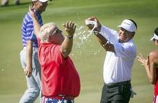 John Daly won for the first time since 2004 last night and celebrated in the only way he can