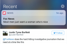 Everyone is sneering at this mortifying Fox News notification that reads like it's from the 1950s