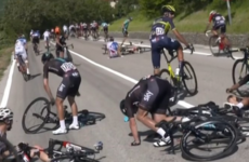 Watch: Team Sky's Geraint Thomas taken out by police motorbike during Giro d'Italia