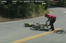 Cyclist who suffered concussion in heavy crash pulled from Tour of California