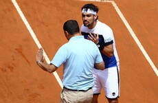 'You're f**king arrogant': Fognini rips into umpire after losing at Rome Masters