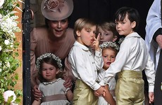This cheeky page boy gave two fingers to the photographers at Pippa Middleton's wedding