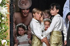 This cheeky page boy gave two fingers to the photographers at Pippa Middleton's wedding