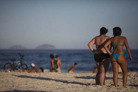 Women on the Copacabana beach in Rio de Janeiro, Brazil, earlier this week. 