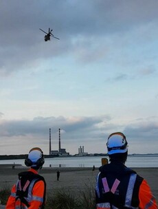 While training last night, the Coast Guard was called to help tourists adrift near Sandymount beach