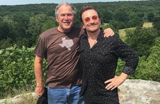 Bono is hanging out with George W Bush at his Texas ranch, for some reason