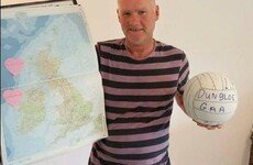 A man found a football belonging to a Donegal Gaelic team washed up on a beach in Scotland