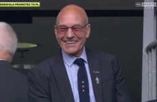 Everyone is absolutely loving Patrick Stewart's reaction to his team getting into the Premiership