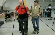 VIDEO: Blind and paralysed Irish adventurer 'walks' with robotic legs