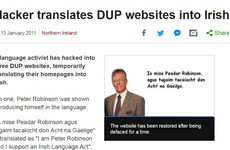 An old story about the DUP's website getting hacked as Gaeilge has gone viral