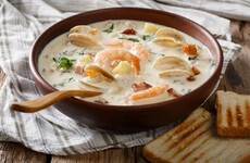 'A bowl of seasonal goodness using veg from our land and fish from our seas'