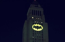 The bat signal was beamed over LA last night as a lovely tribute to Adam West