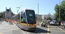 Ding ding ding - the Luas has taken its first trip across O'Connell Bridge