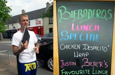 Justin Bieber ended up eating in that Maynooth restaurant three times so they named a meal after him