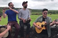 A trad band performed the Father Ted theme song outside the Father Ted house, and it was delightful