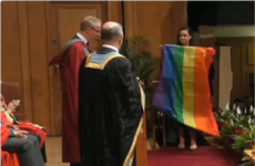 A student in Northern Ireland made a surprise statement about same-sex marriage at her graduation ceremony