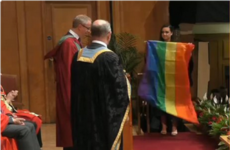 A student in Northern Ireland made a surprise statement about same-sex marriage at her graduation ceremony