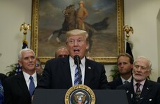 Former astronaut Buzz Aldrin's expression while listening to Donald Trump speak is very relatable