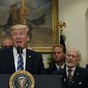 Former astronaut Buzz Aldrin's expression while listening to Donald Trump speak is very relatable